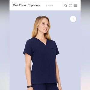 MANDALA SCRUBS one pocket Navy V-Neck Women's scrub Top